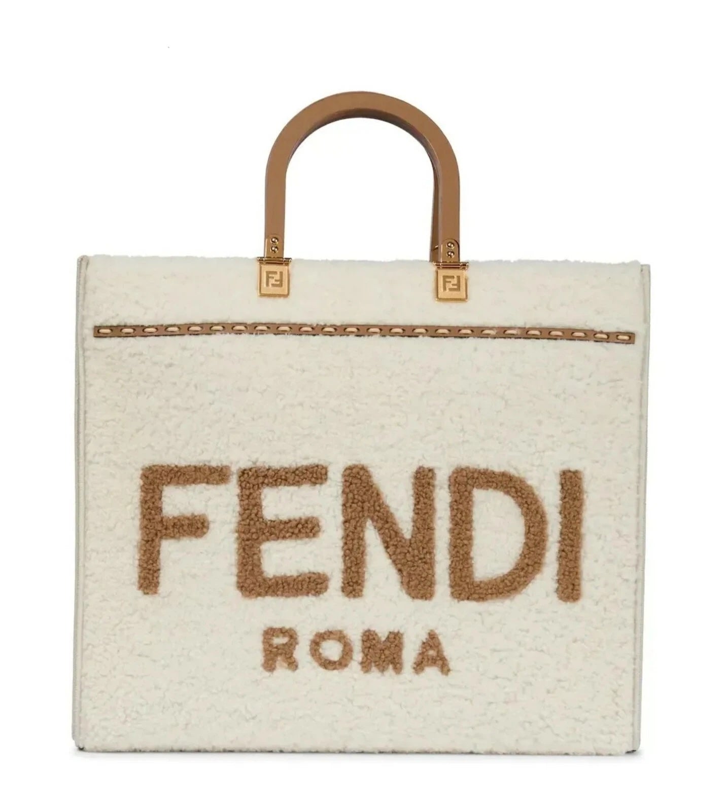 FENDI SHEARLING SUNSHINE TOTE MEDIUM BAG (LIMITED EDITION)