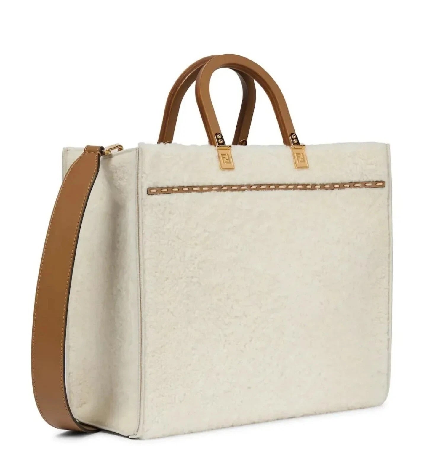 FENDI SHEARLING SUNSHINE TOTE MEDIUM BAG (LIMITED EDITION)
