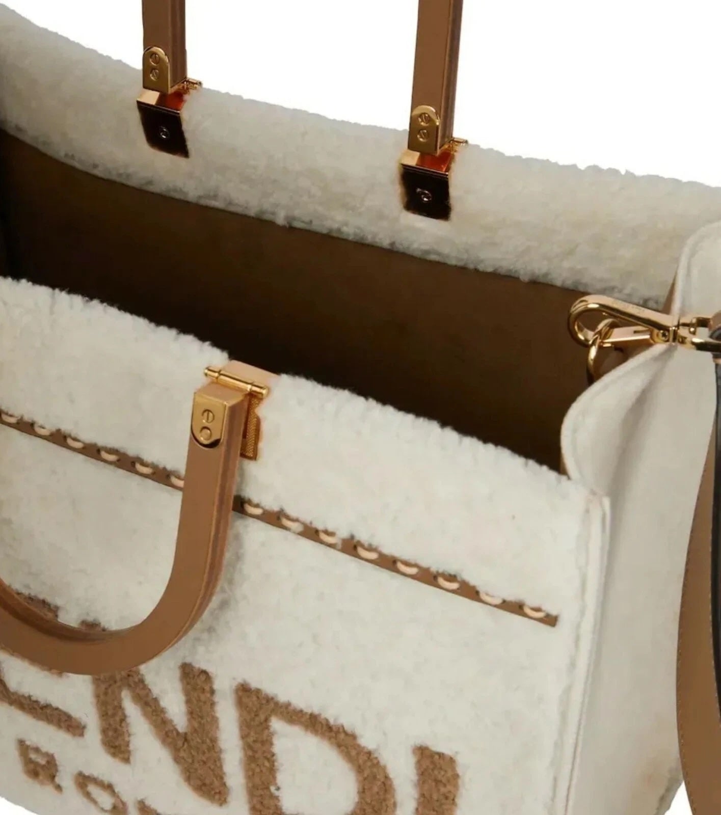 FENDI SHEARLING SUNSHINE TOTE MEDIUM BAG (LIMITED EDITION)