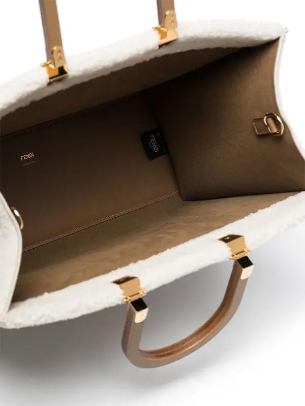 FENDI SHEARLING SUNSHINE TOTE MEDIUM BAG (LIMITED EDITION)