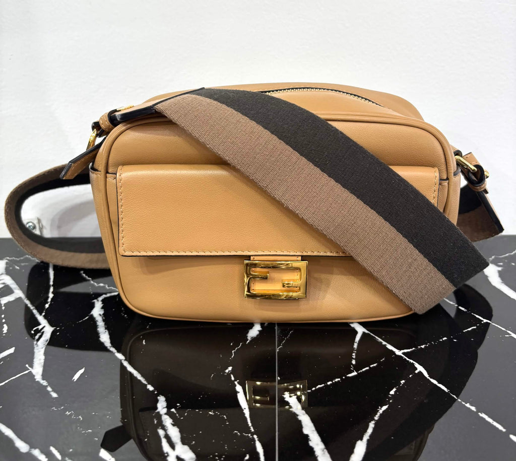 FENDI BAGUETTE CALFSKIN LEATHER SHOULDER BAG