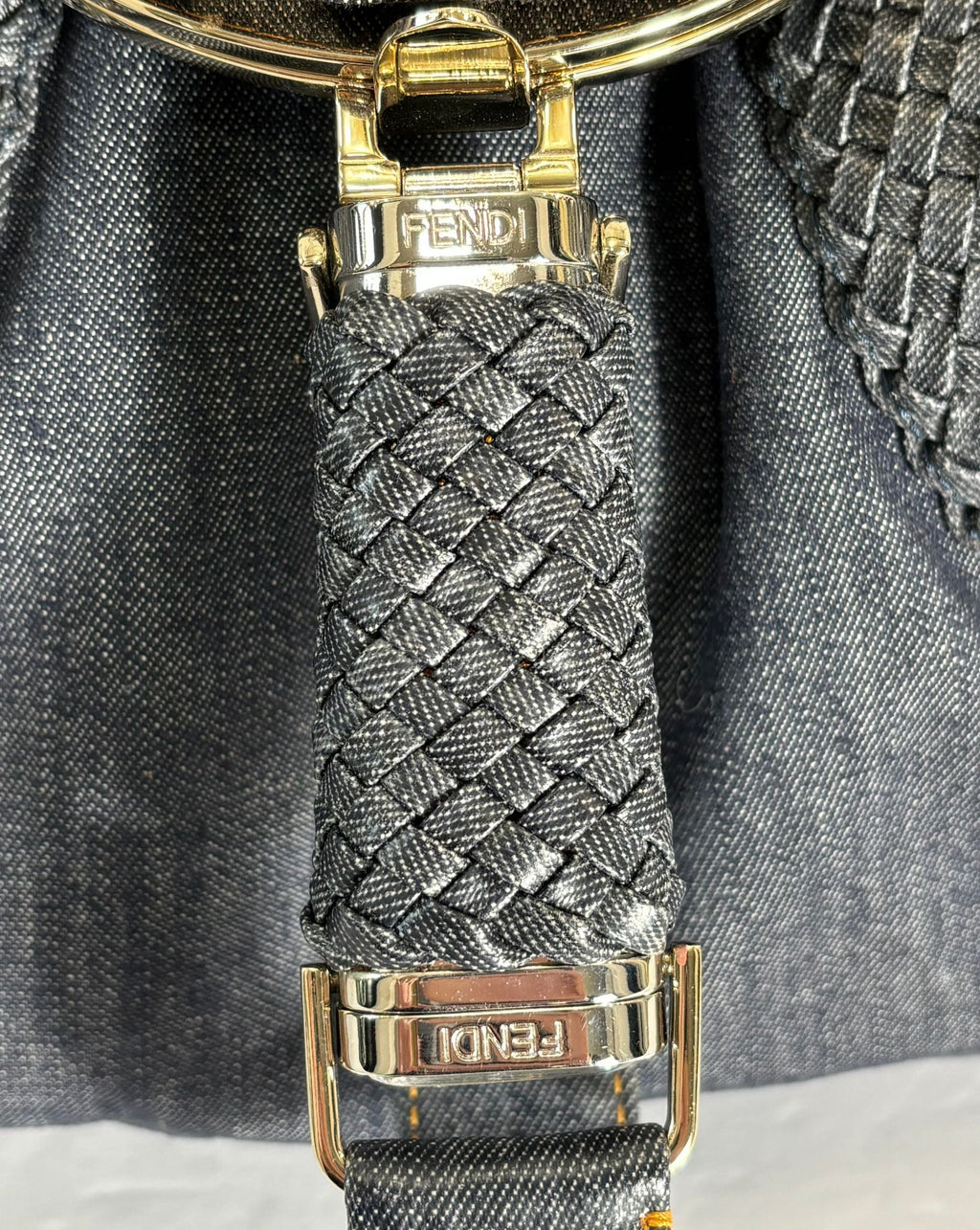 FENDI DENIM & LEATHER  SPY BAG