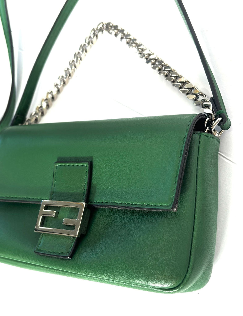 FENDI NAPPA LEATHER MICRO BAGUETTE SHOULDER BAG