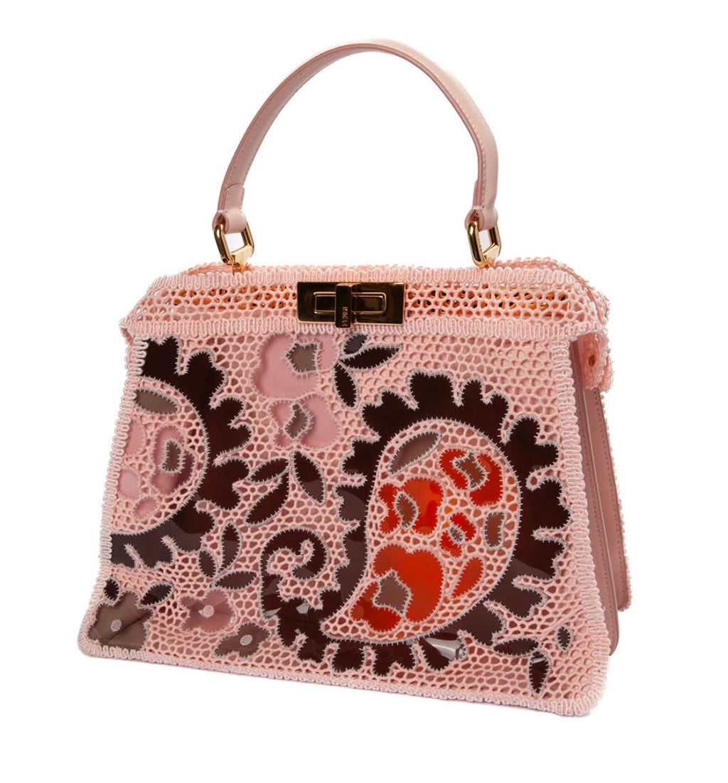 FENDI PEEKABOO ISEEU MEDIUM TRAFORATA ROSA BAG
