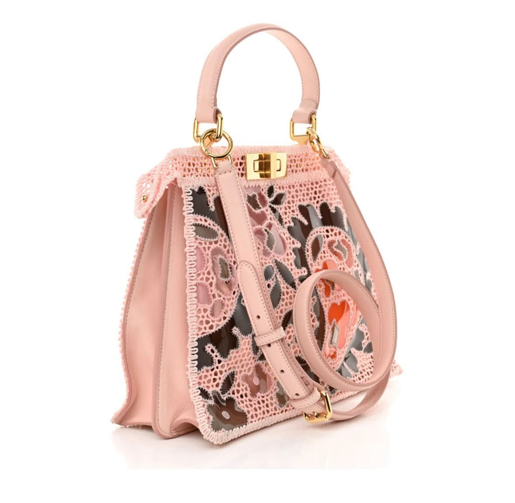 FENDI PEEKABOO ISEEU MEDIUM TRAFORATA ROSA BAG