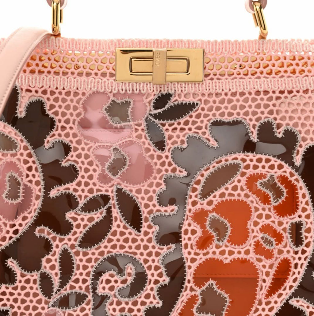 FENDI PEEKABOO ISEEU MEDIUM TRAFORATA ROSA BAG
