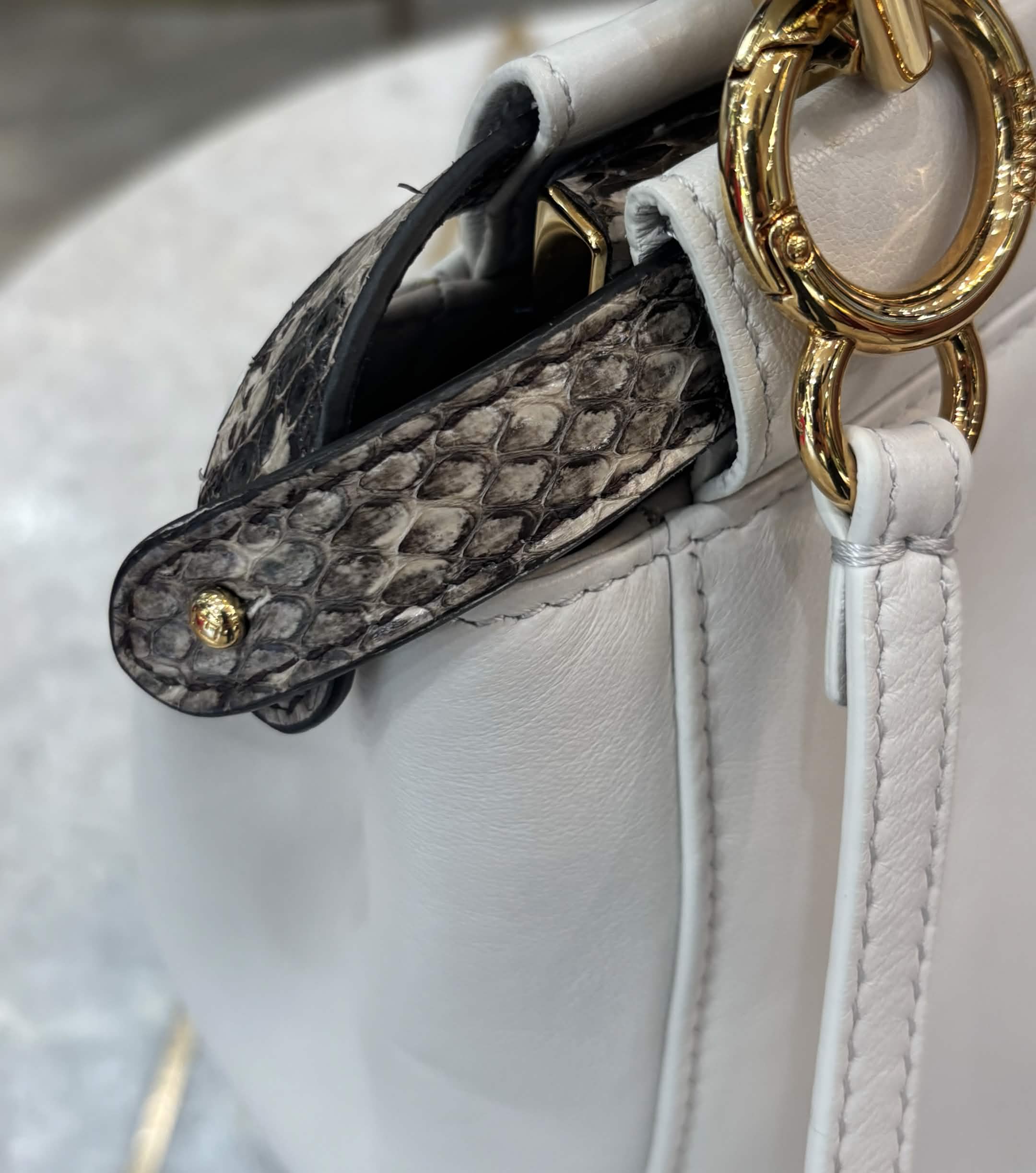 FENDI PEEKABOO CALFSKIN LEATHER SMALL HANDBAG