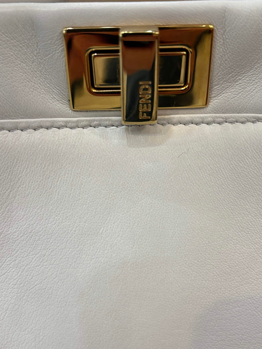 FENDI PEEKABOO CALFSKIN LEATHER SMALL HANDBAG