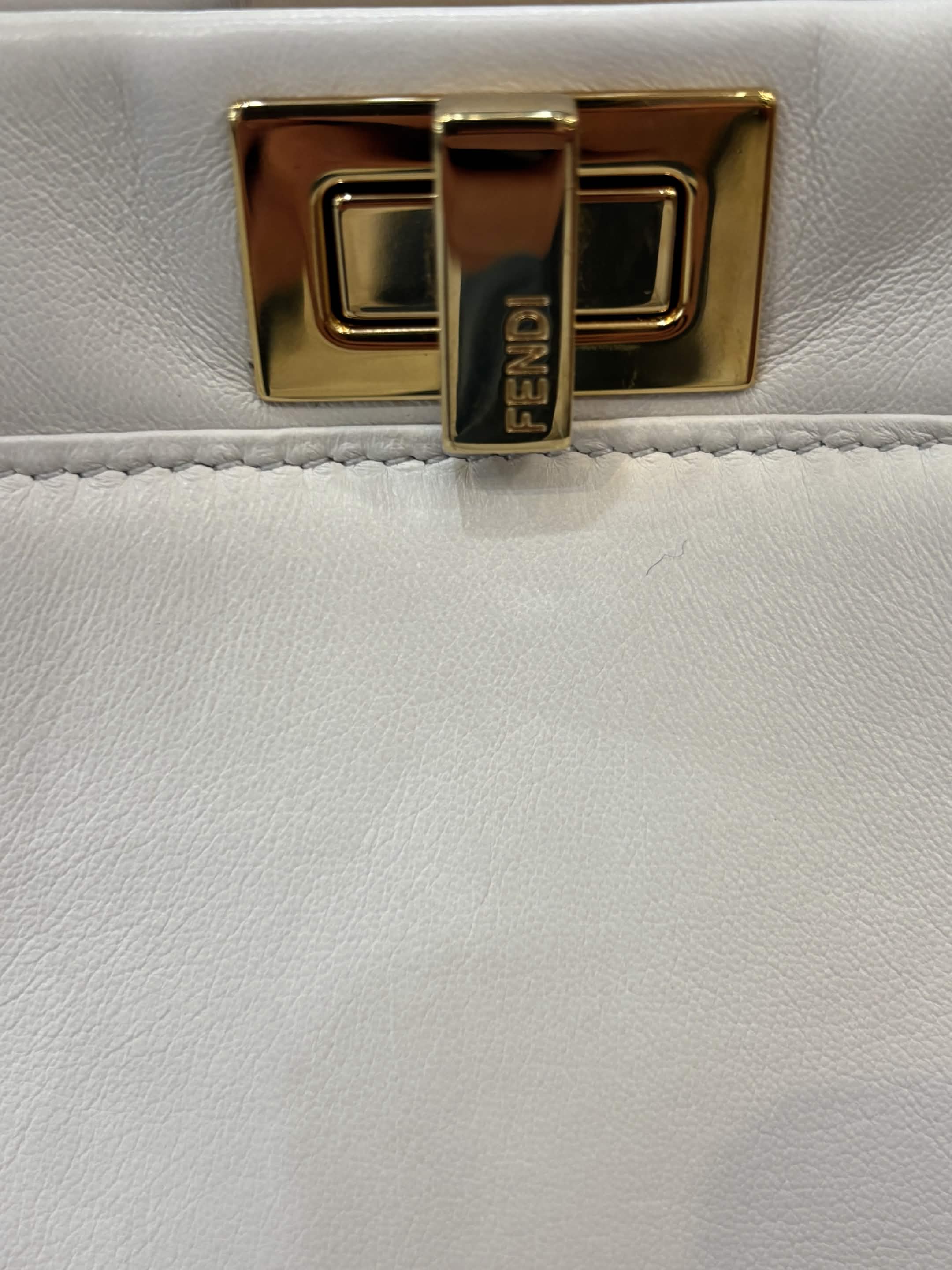 FENDI PEEKABOO CALFSKIN LEATHER SMALL HANDBAG