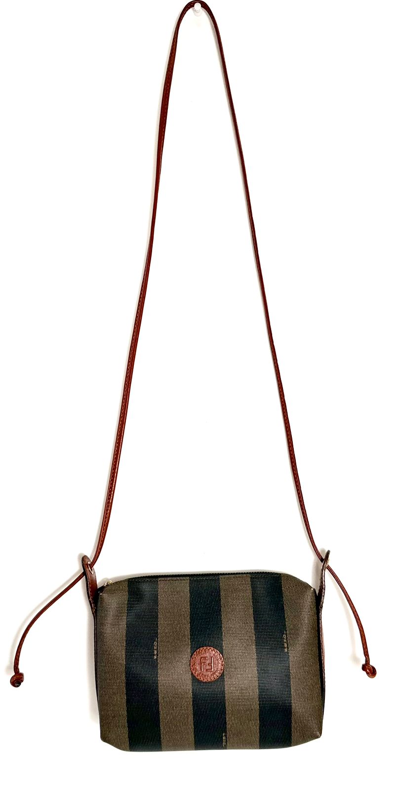 FENDI ROMA PEQUIN STRIPE SHOULDER BAG