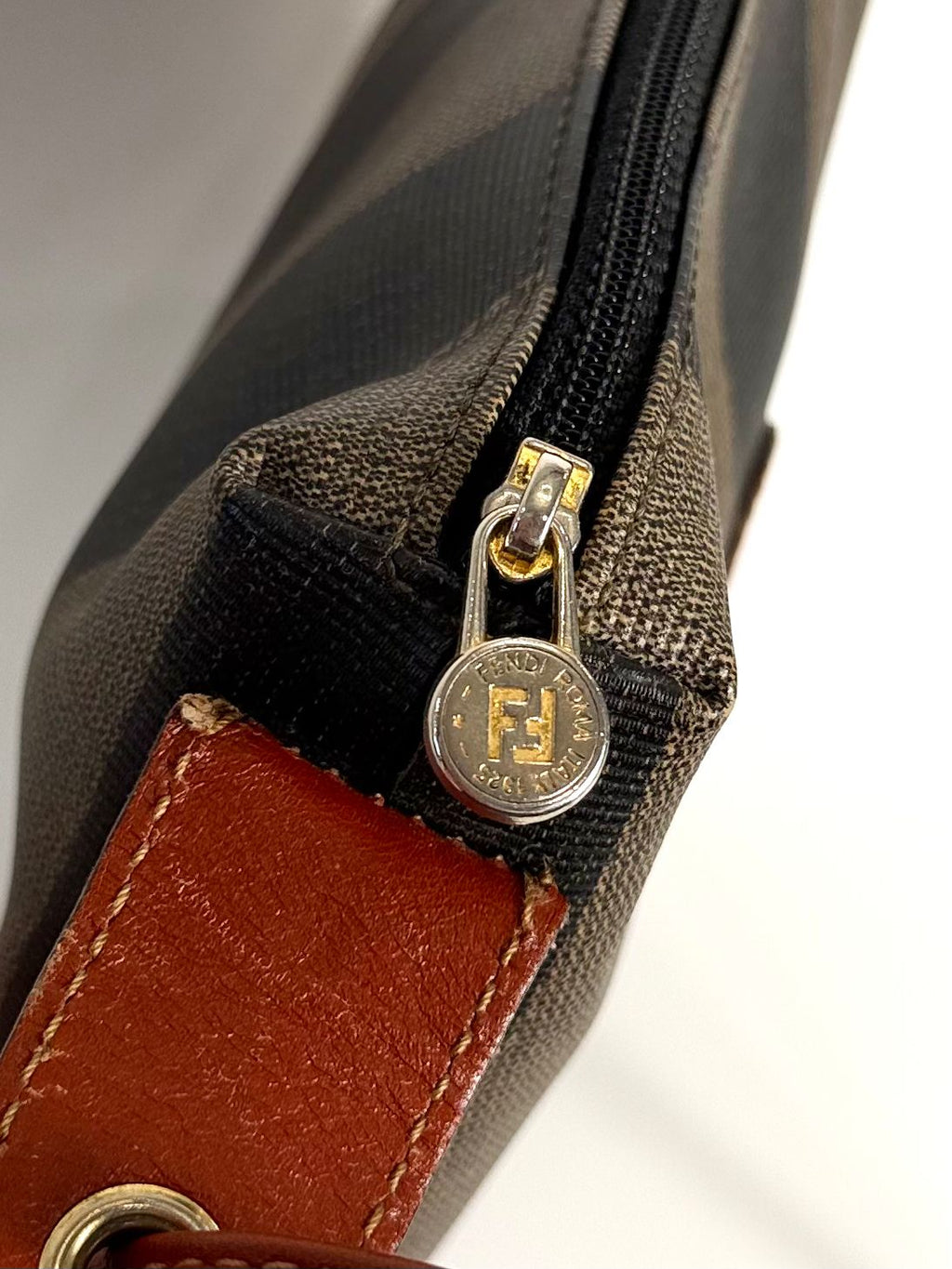FENDI ROMA PEQUIN STRIPE SHOULDER BAG