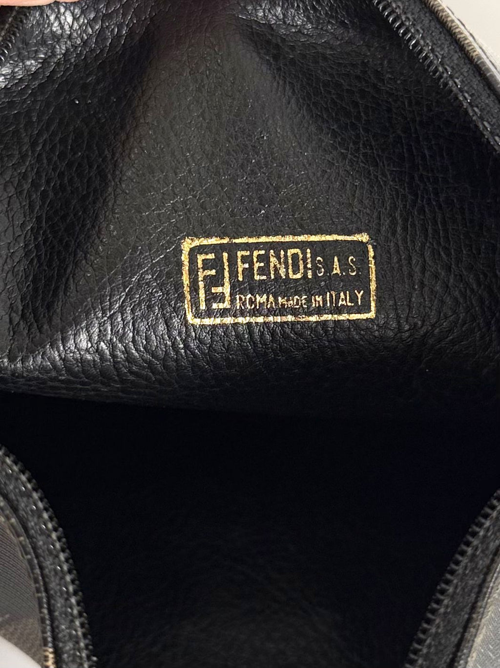 FENDI ROMA PEQUIN STRIPE SHOULDER BAG