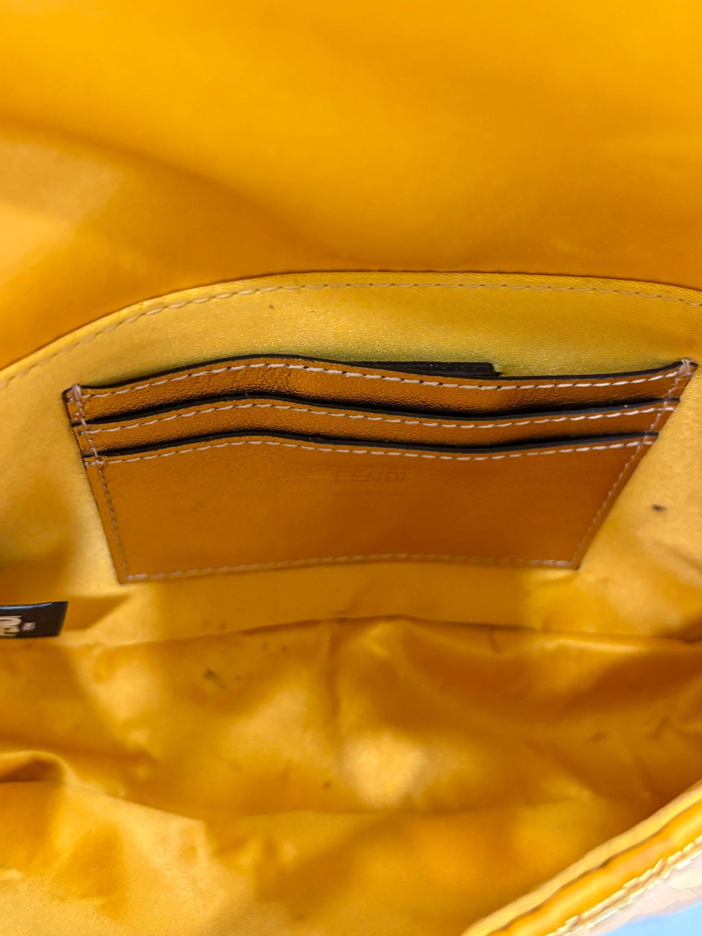 FENDI SATIN SEQUIN MINI BAGUETTE 1997 GOLD HANDBAG