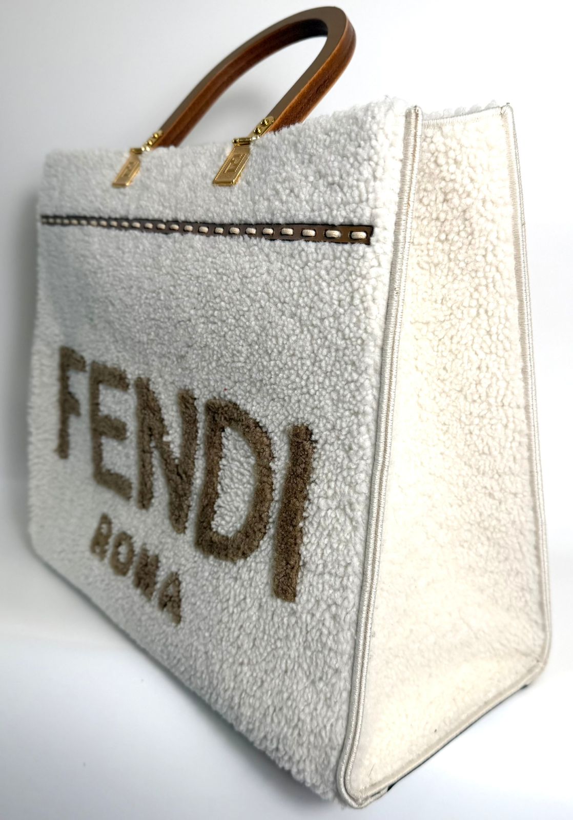 FENDI SHEARLING SUNSHINE TOTE MEDIUM BAG (LIMITED EDITION)