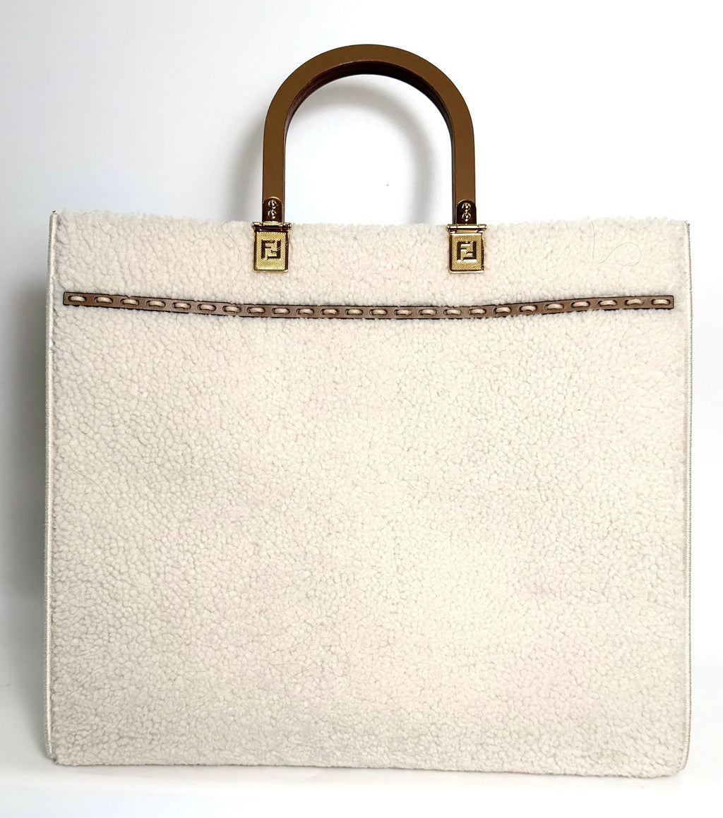FENDI SHEARLING SUNSHINE TOTE MEDIUM BAG (LIMITED EDITION)