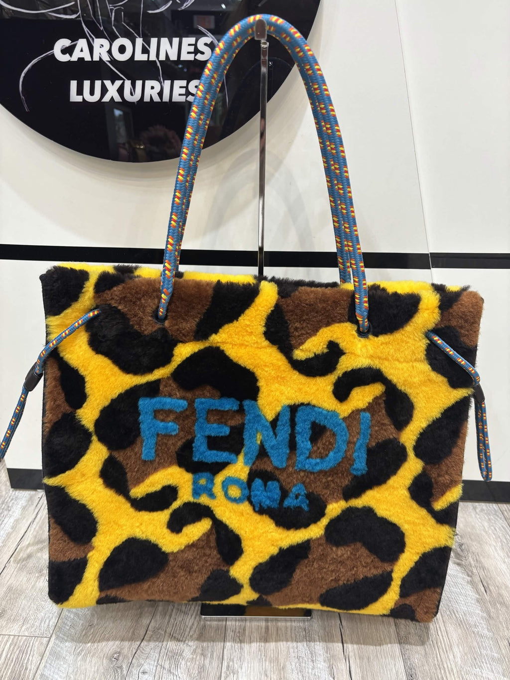 FENDI SUNSHINE SHERLING SHOPPER RUNWAY LIMITED EDITION TOTE BAG