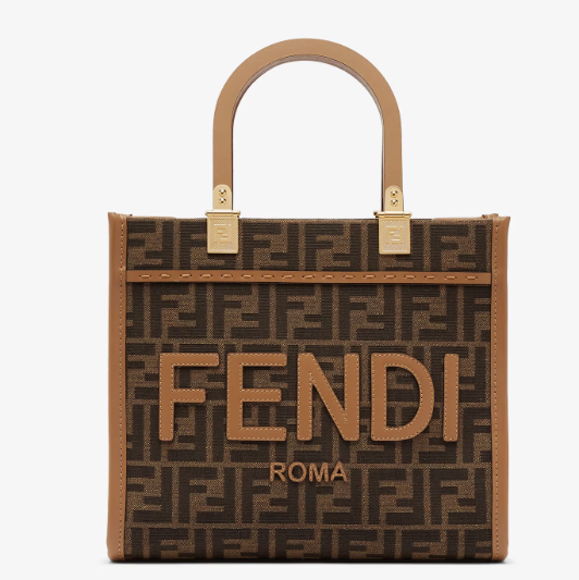 FENDI SUNSHINE SMALL FF JACQUARD HANDBAG