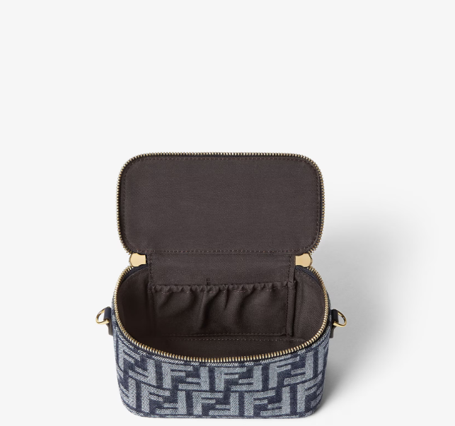 FENDI VANITY BLUE DENIM FF JACQUARD MINI BAG