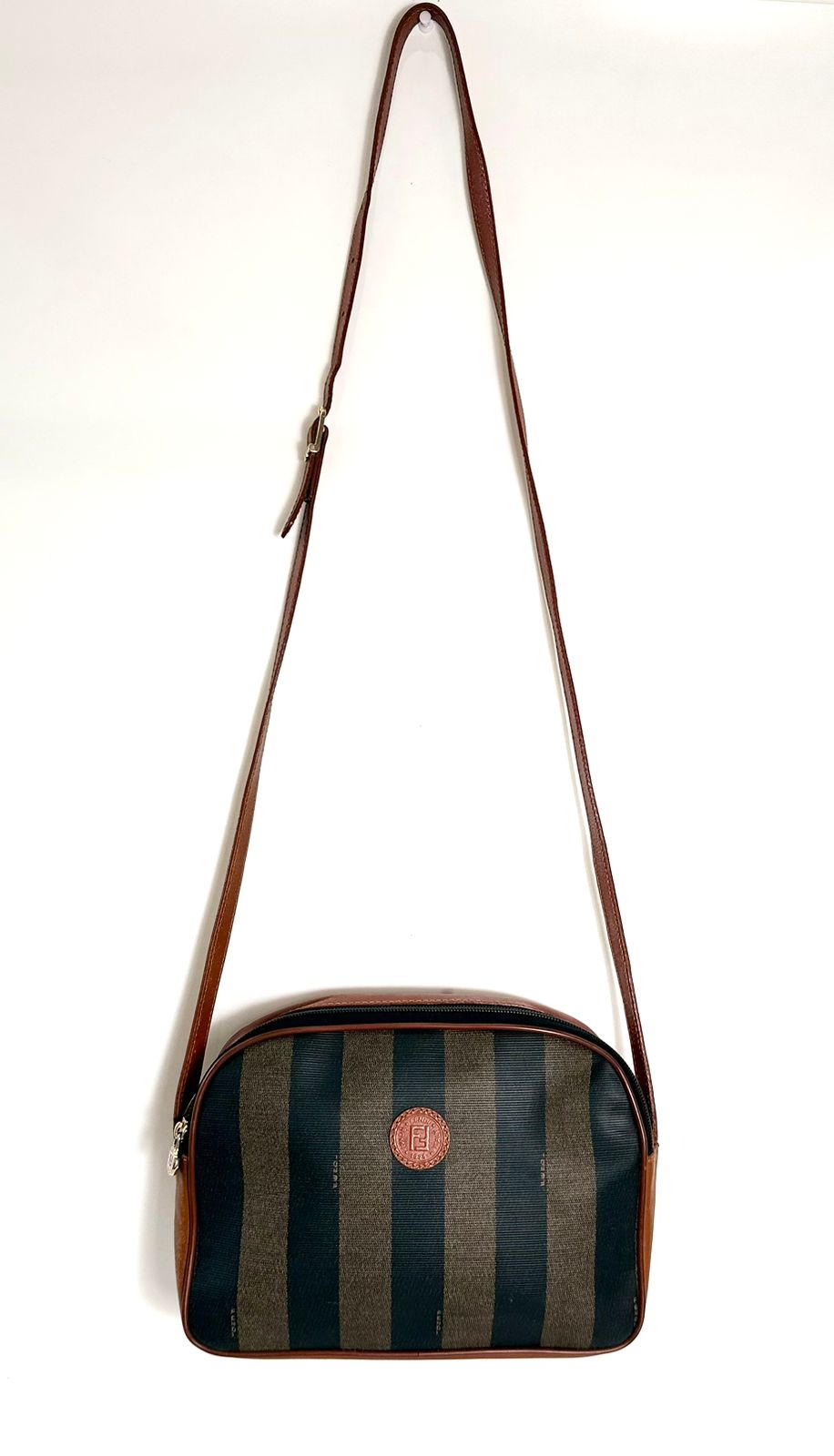 FENDI VINTAGE PEQUIN STRIPED SHOULDER BAG