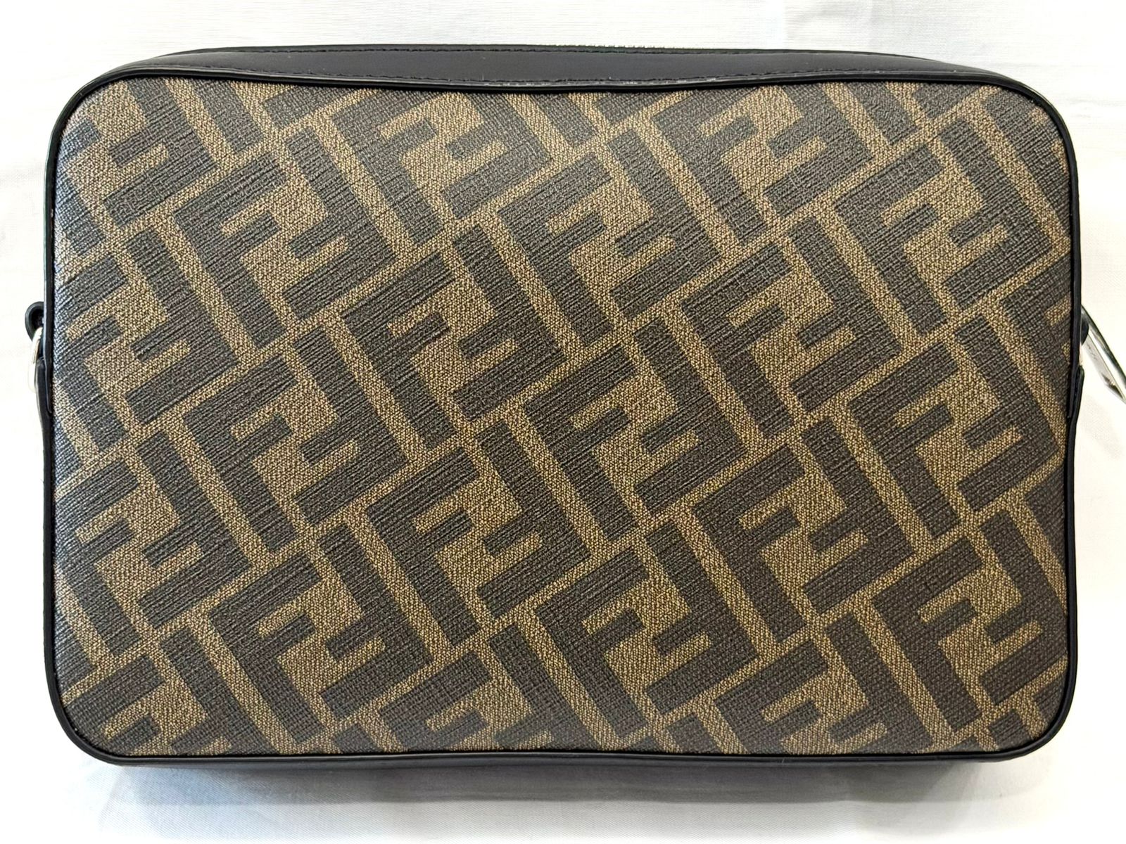 FENDI ZUCCA COATED CANVAS & LEATHER CAMERA BAG