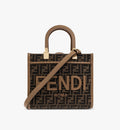 FENDI SUNSHINE SMALL FF JACQUARD HANDBAG