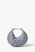 Fendigraphy Mini Blue Denim-Effect FF Jacquard Mini-Bag