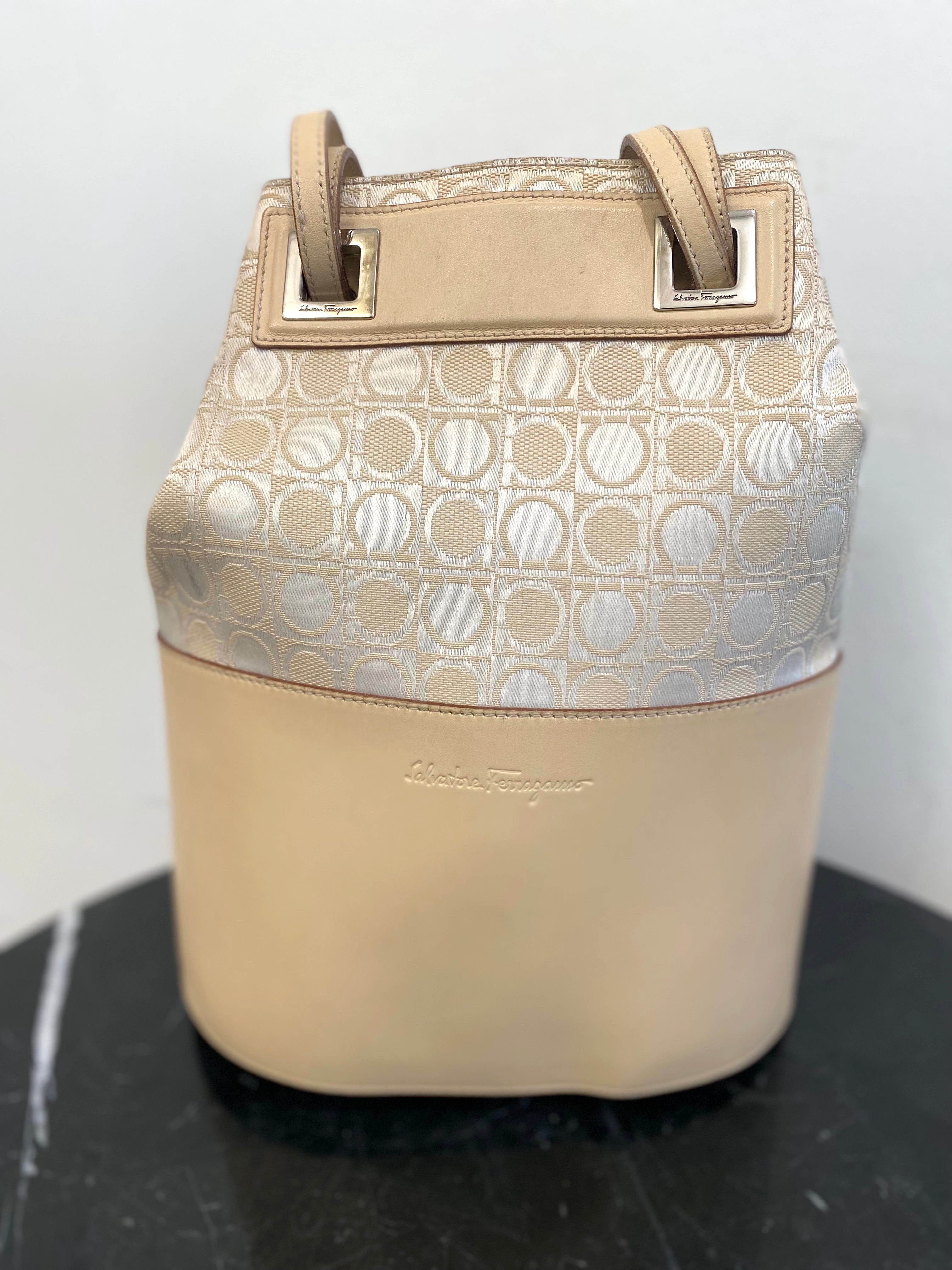 SALVATORE FERRAGAMO MONOGRAM BUCKET BAG