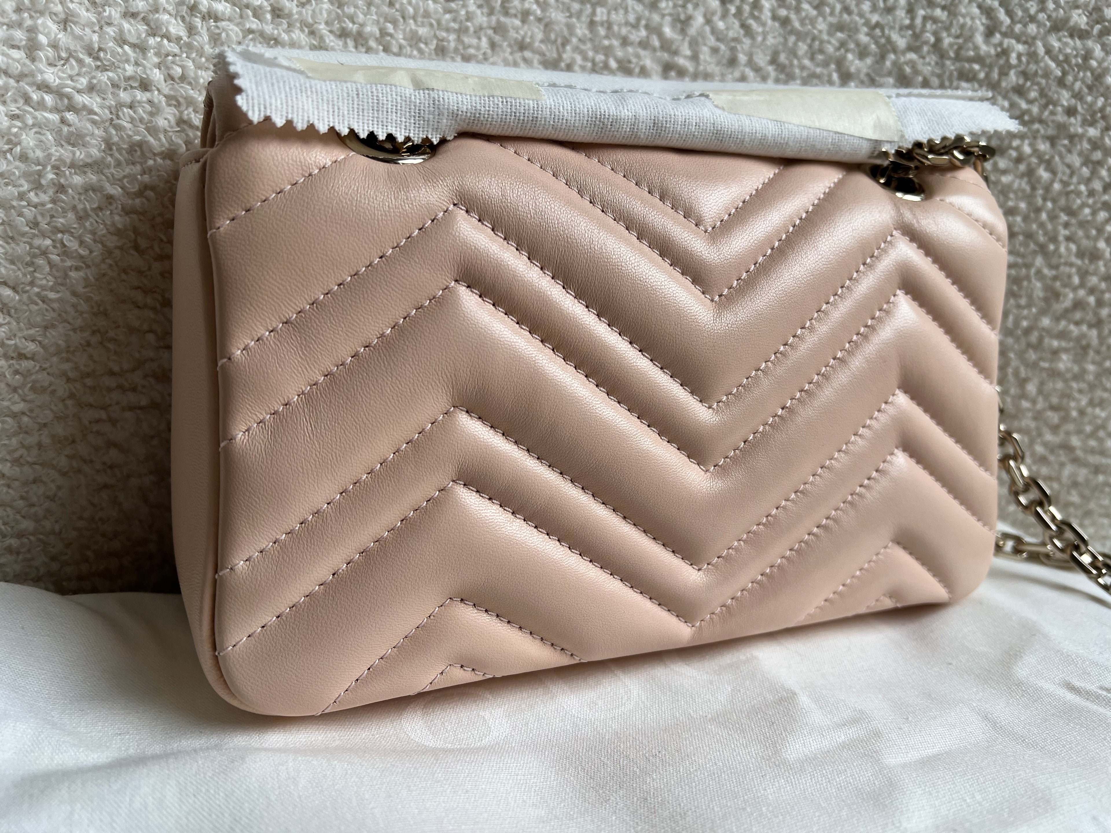 Gucci GG Pink Beige Marmont Mini Shoulder Bag (RRP £1,890)