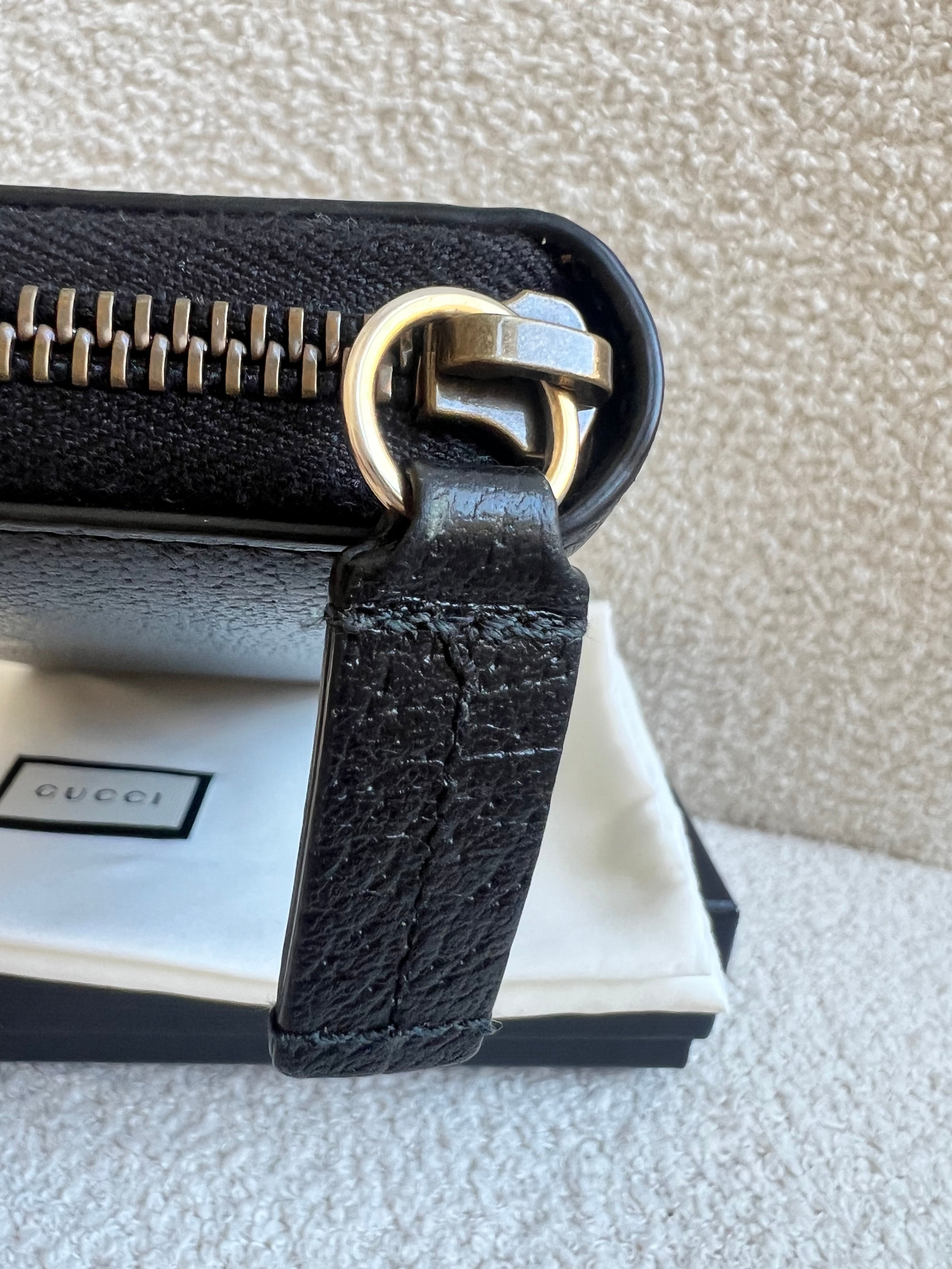 Gucci Black Animalier Wallet Zip Around (RRP £530)