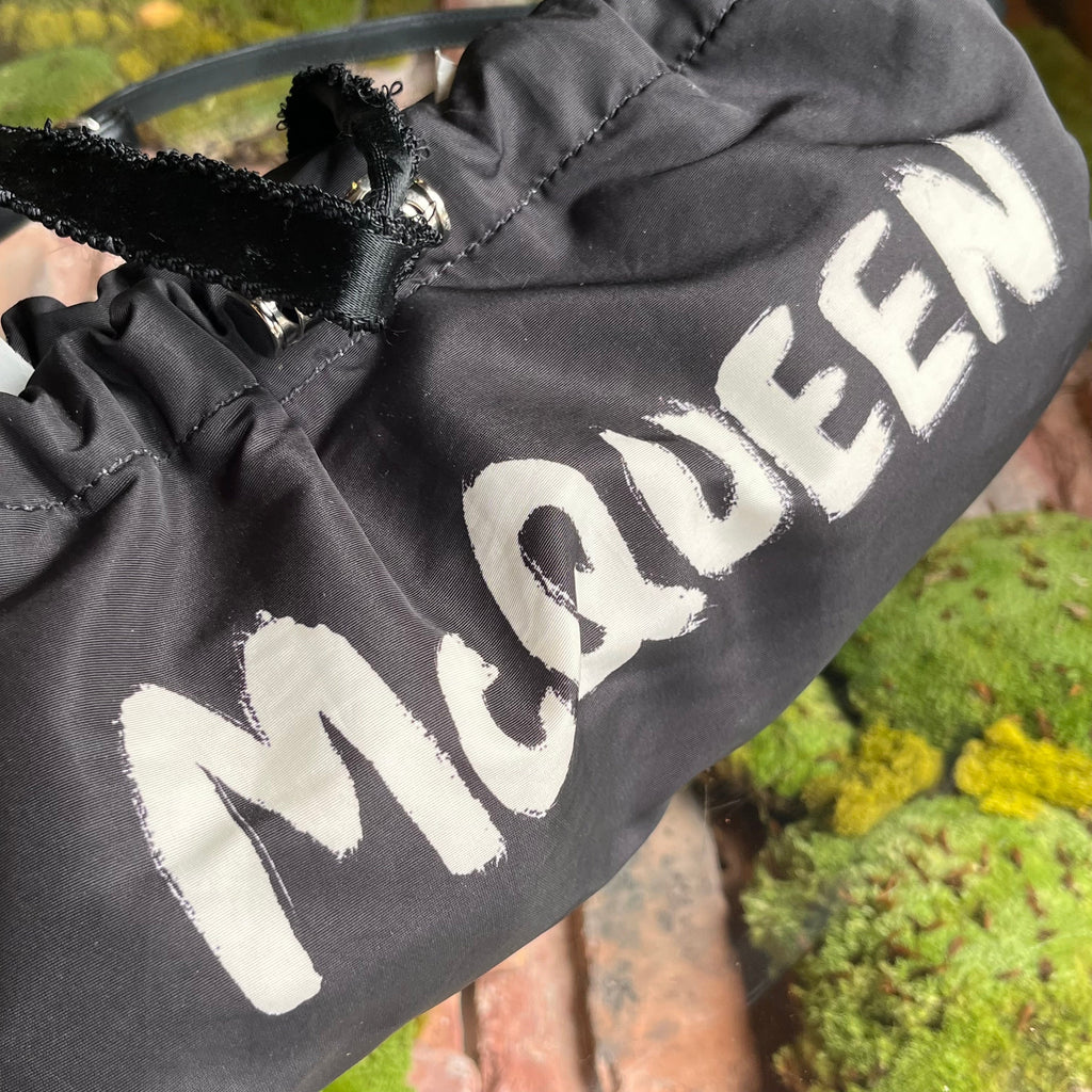 ALEXANDER MCQUEEN The Bundle Black Nylon Drawstring Tote Bag