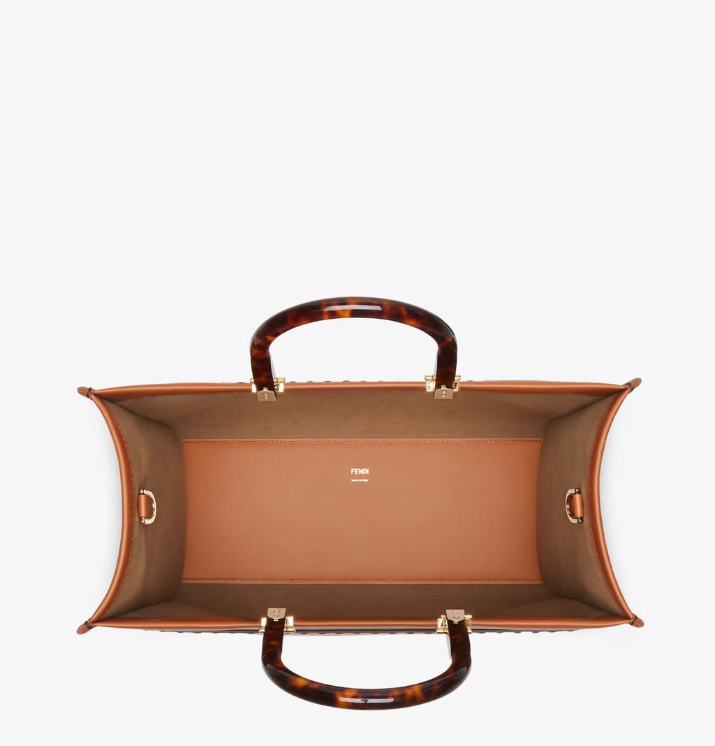 FENDI SUNSHINE CALFSKIN LEATHER MEDIUM TOTE BAG