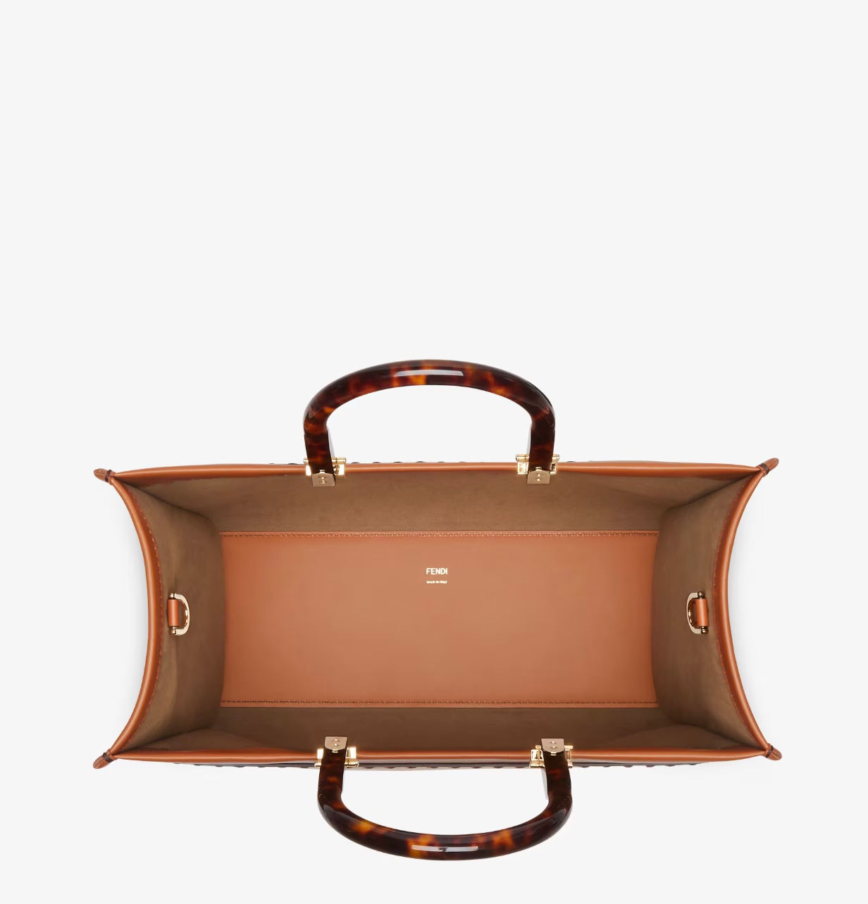 FENDI SUNSHINE CALFSKIN LEATHER MEDIUM TOTE BAG