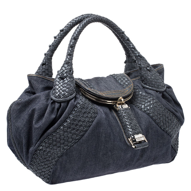 FENDI DENIM & LEATHER  SPY BAG