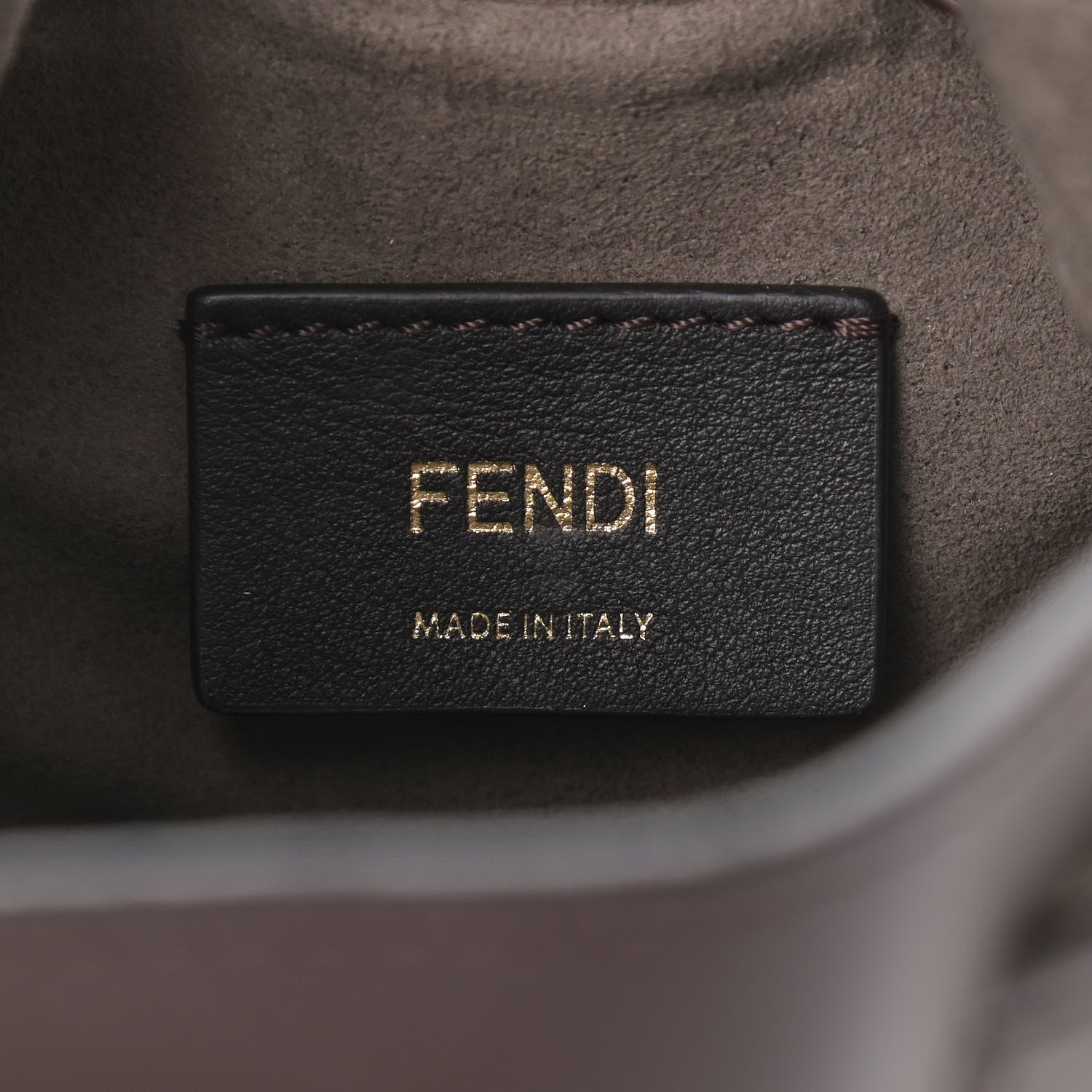 FENDI FF MINI SUEDE AND LEATHER MON TRÉSOR BUCKET BAG