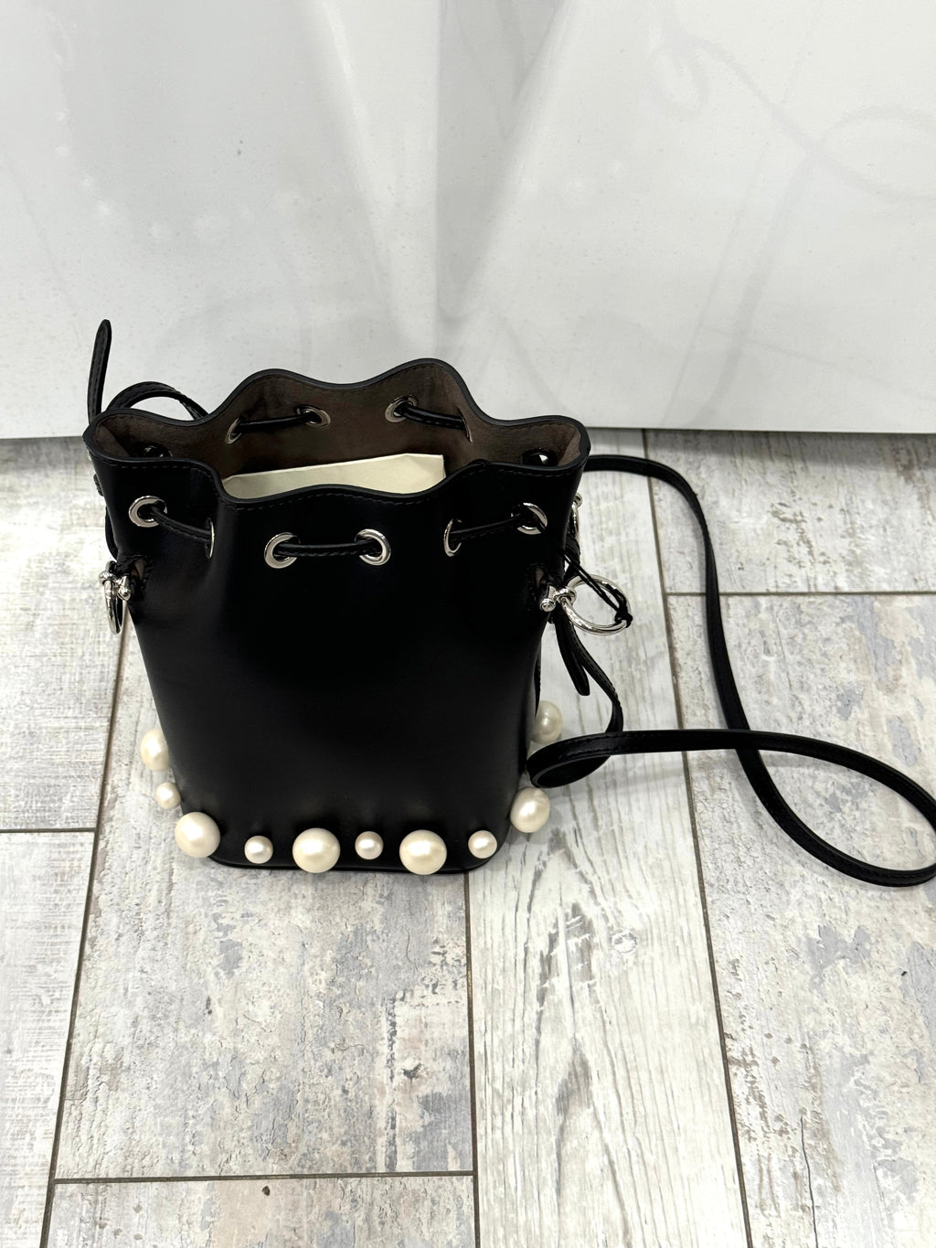 FENDI LIBERTY PEARL CALFSKIN MINI MON TRÉSOR BUCKET BAG