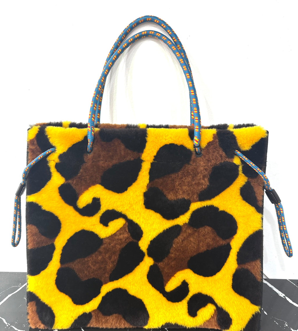 FENDI SUNSHINE SHERLING SHOPPER RUNWAY LIMITED EDITION TOTE BAG