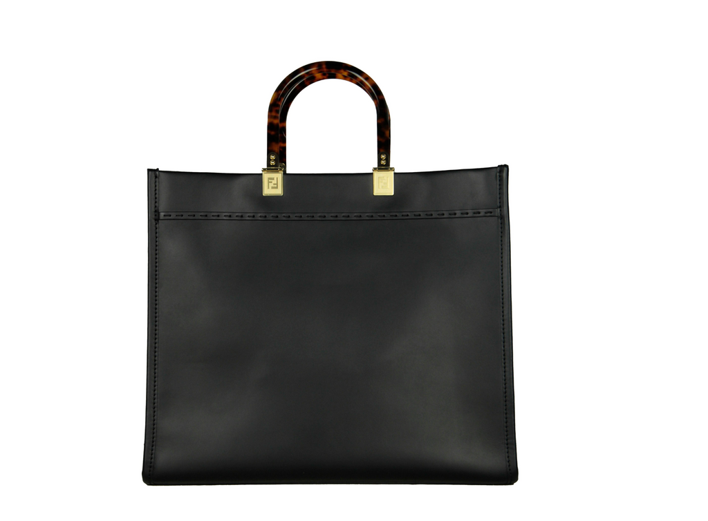 FENDI LEATHER SUNSHINE MEDIUM SHOPPER TOTE BAG
