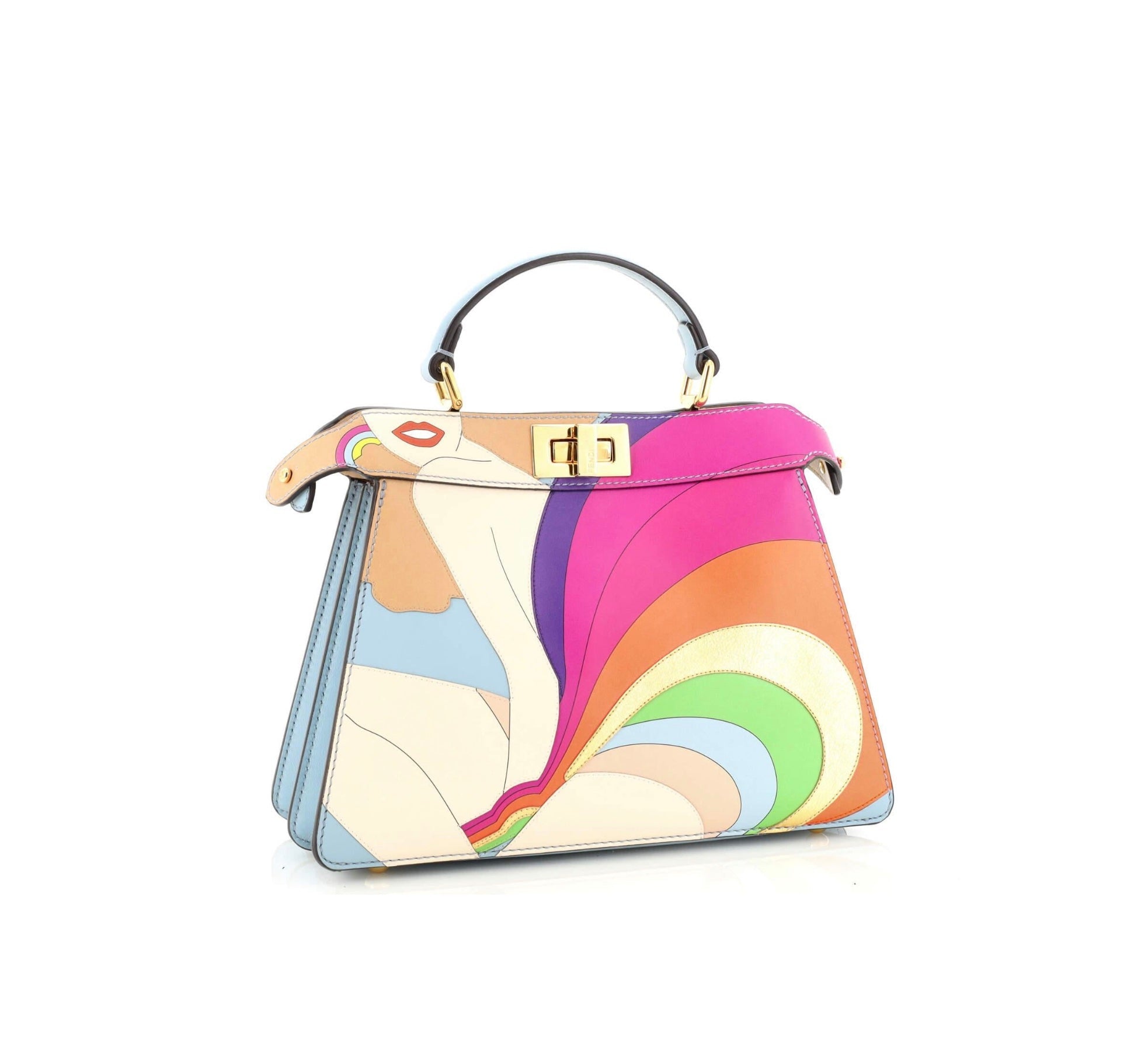 FENDI PEEKABOO ISeeU PRINTED LEATHER BAG