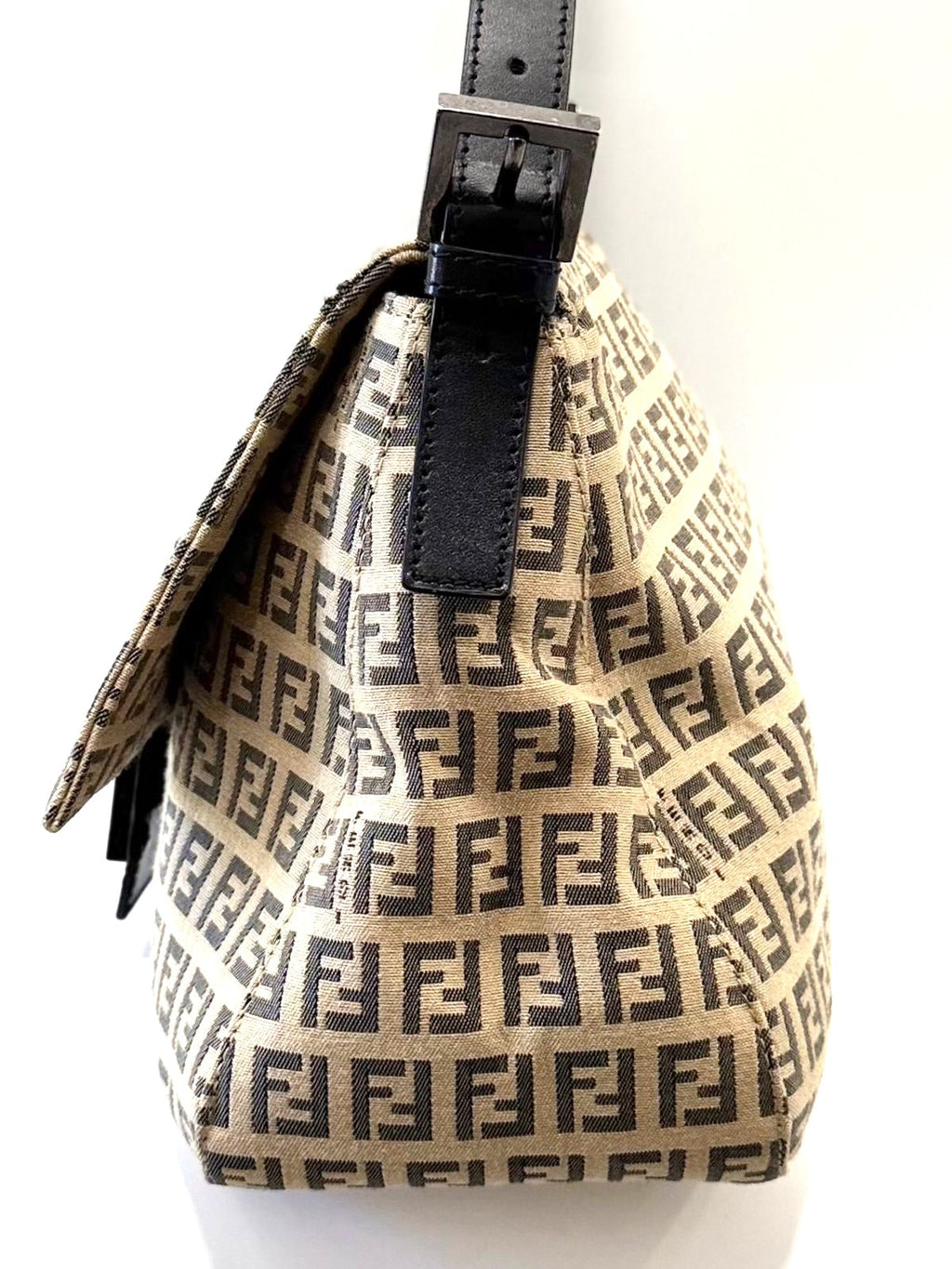 FENDI ZUCCHINO FF MAMA BAGUETTE SHOULDER BAG
