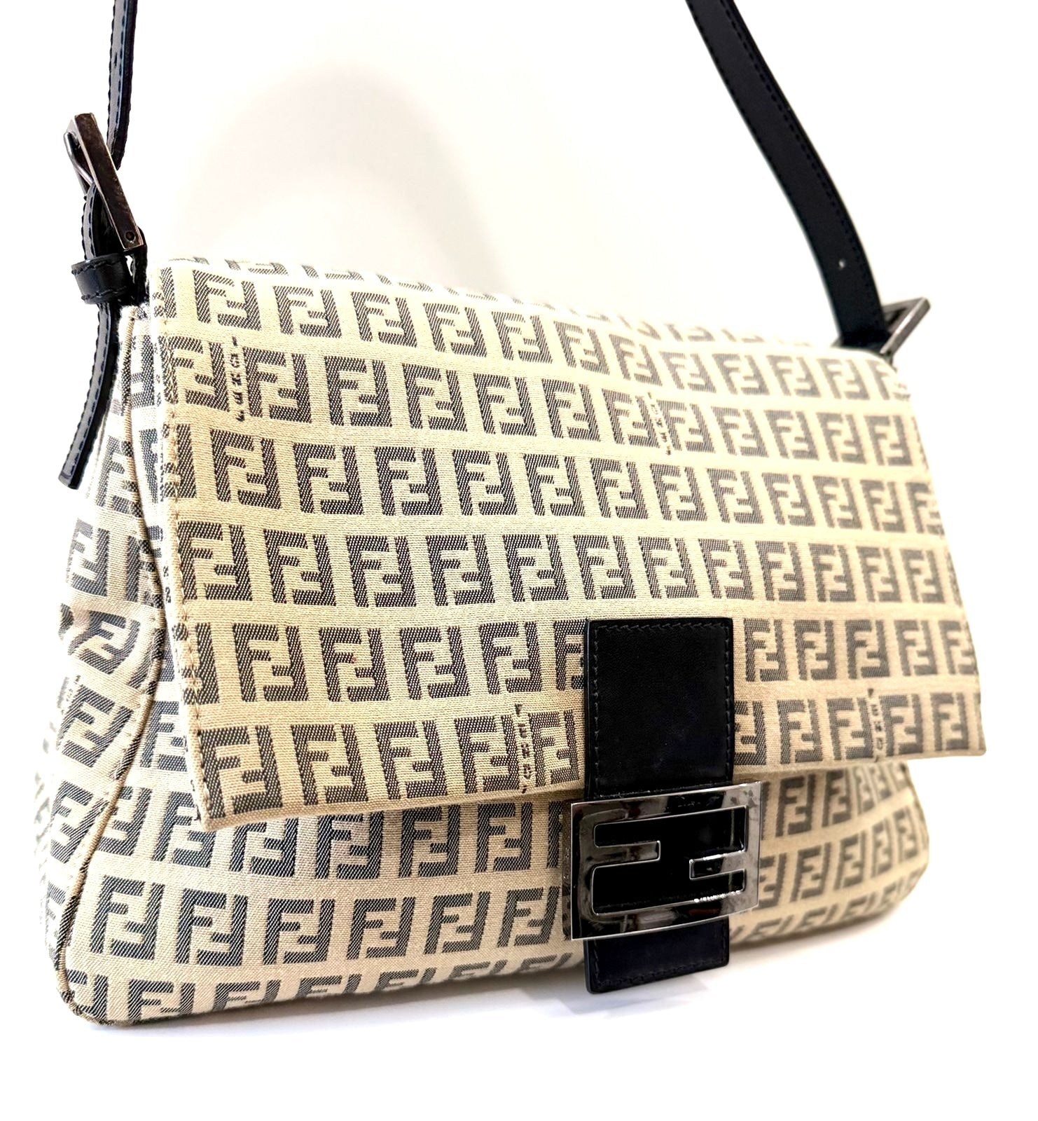 FENDI ZUCCHINO FF MAMA BAGUETTE SHOULDER BAG