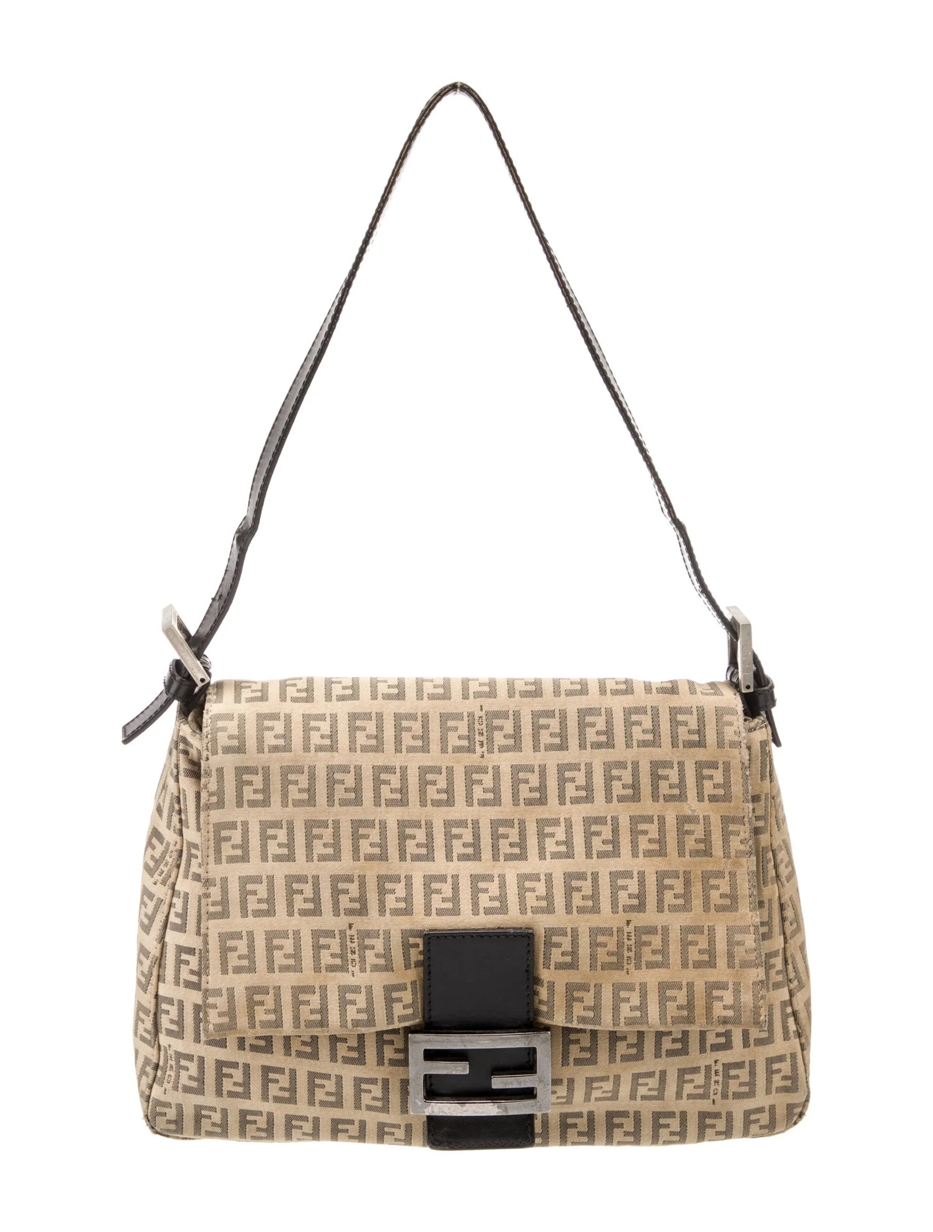 FENDI ZUCCHINO FF MAMA BAGUETTE SHOULDER BAG