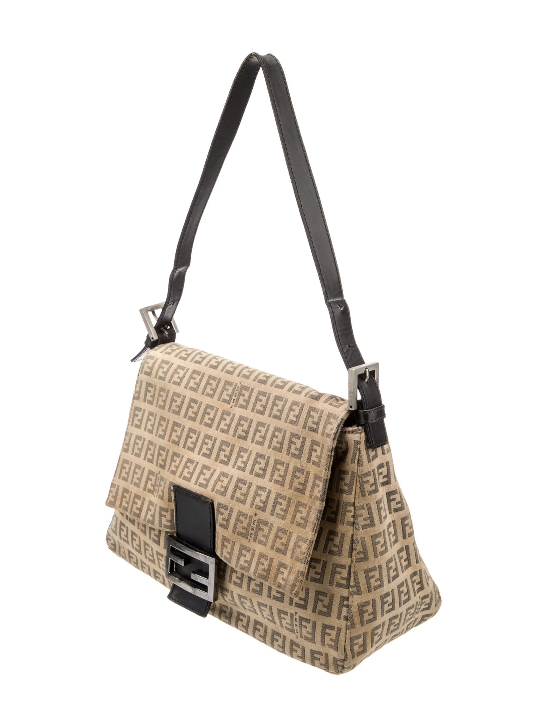 FENDI ZUCCHINO FF MAMA BAGUETTE SHOULDER BAG