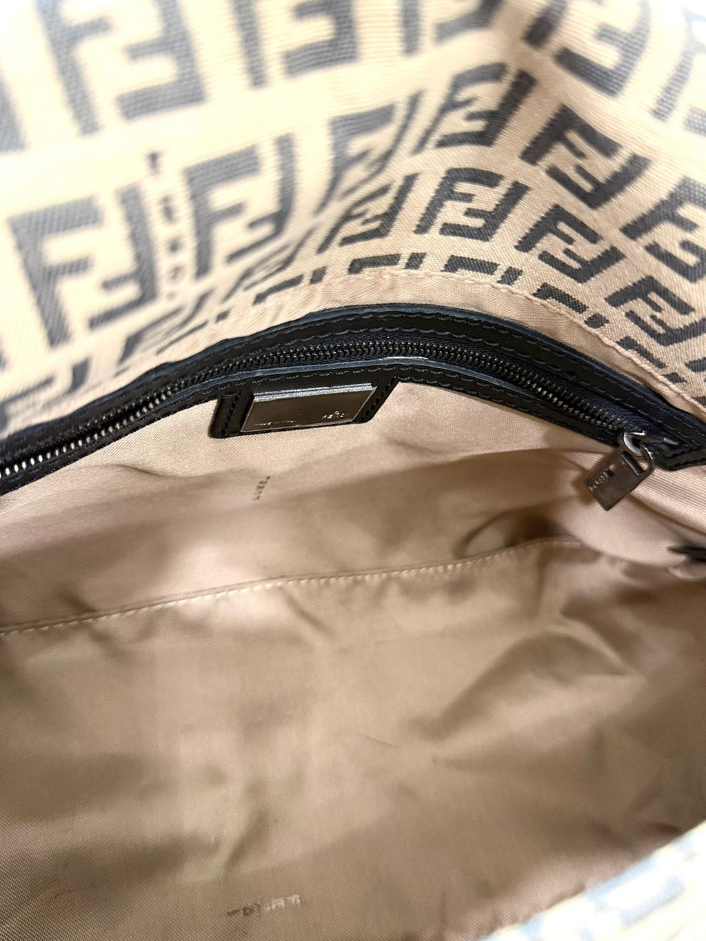 FENDI ZUCCHINO FF MAMA BAGUETTE SHOULDER BAG