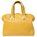 FENDI YELLOW PEBBLED CHAMELEON SATCHEL