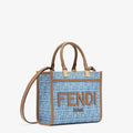 FENDI SUNSHINE FF DENIM SMALL SHOPPER TOTE BAG