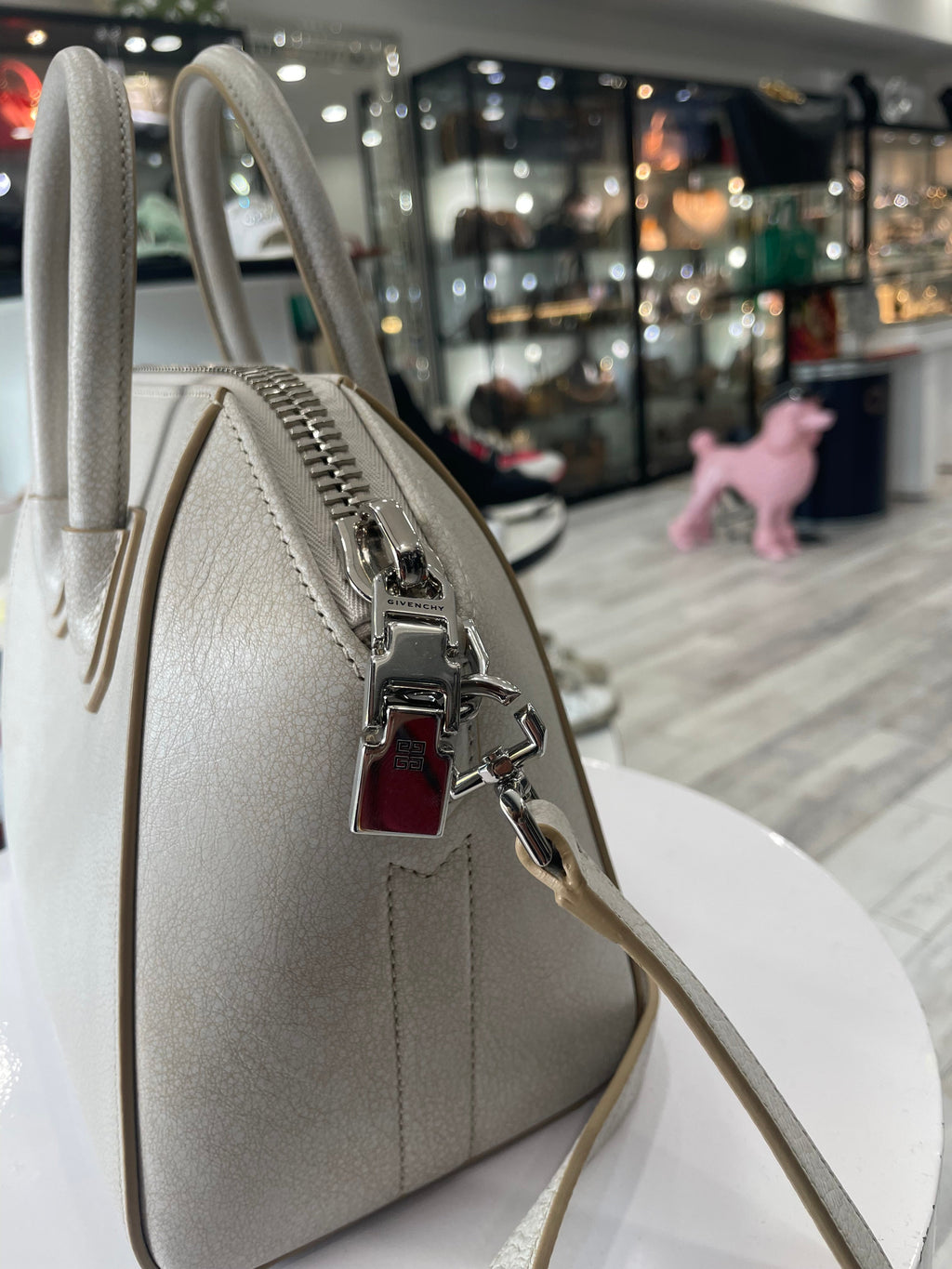 GIVENCHY AGED LEATHER MINI ANTIGONA TOP-HANDLE BAG