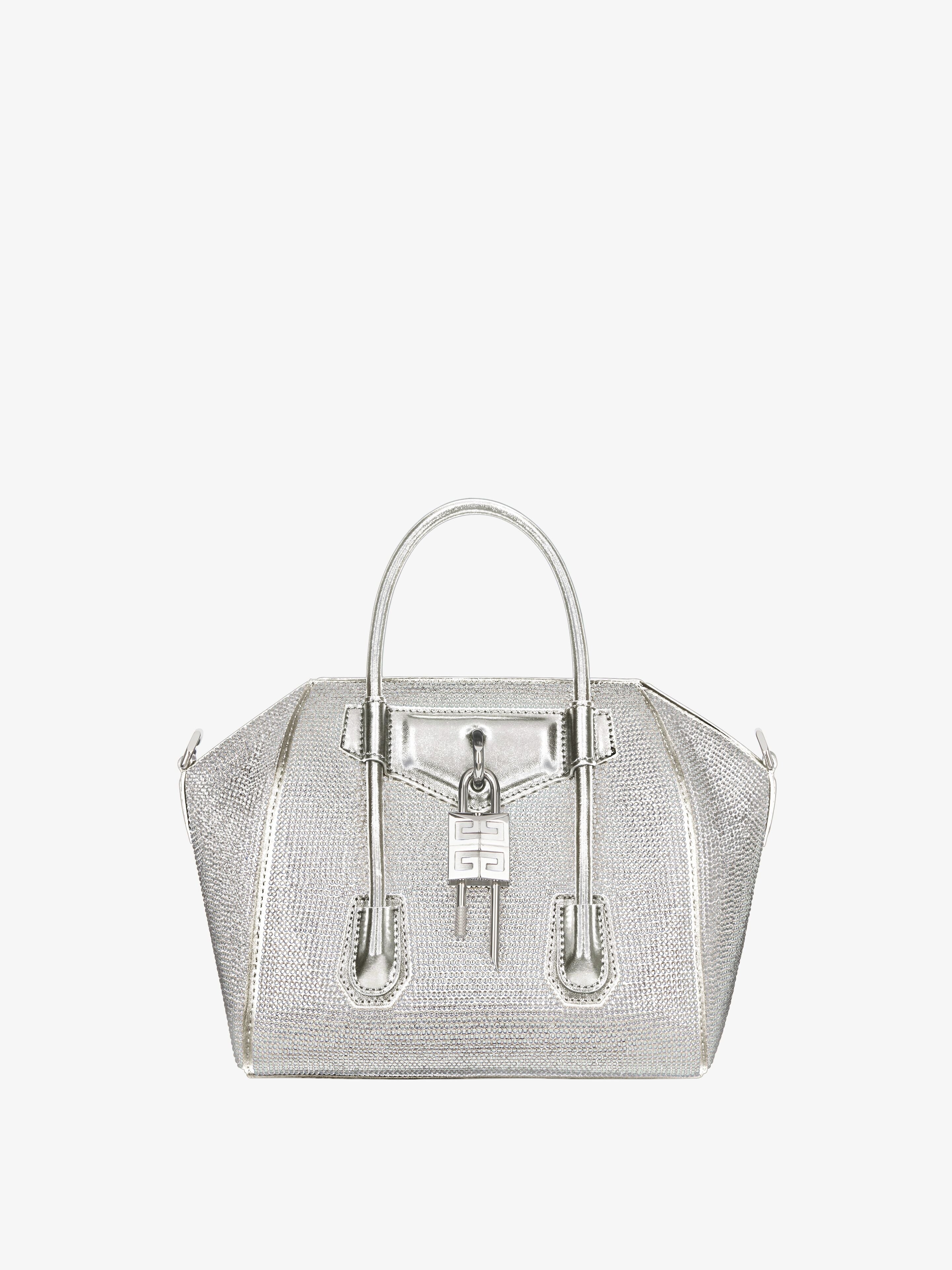 GIVENVHY CRYSTAL EMBELLISHED MINI LOCK ANTIGONA SHOULDER BAG