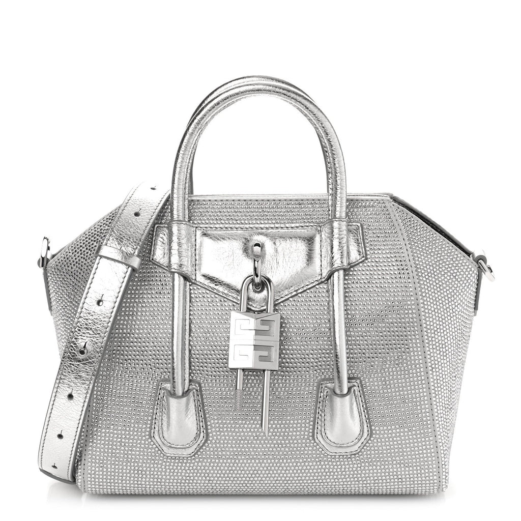 GIVENVHY CRYSTAL EMBELLISHED MINI LOCK ANTIGONA SHOULDER BAG