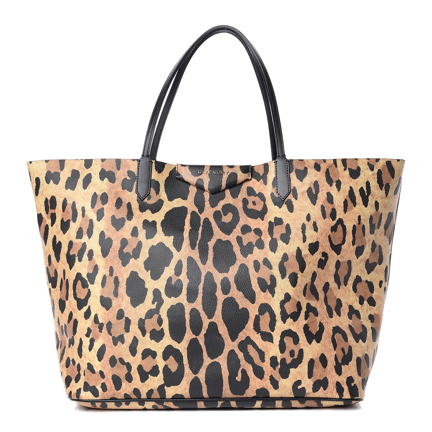 GIVENCHY COATED CANVAS LEOPARD PRINT LARGE ANTIGONA TOTE BAG