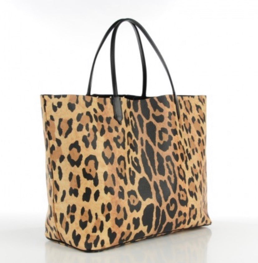 GIVENCHY COATED CANVAS LEOPARD PRINT LARGE ANTIGONA TOTE BAG